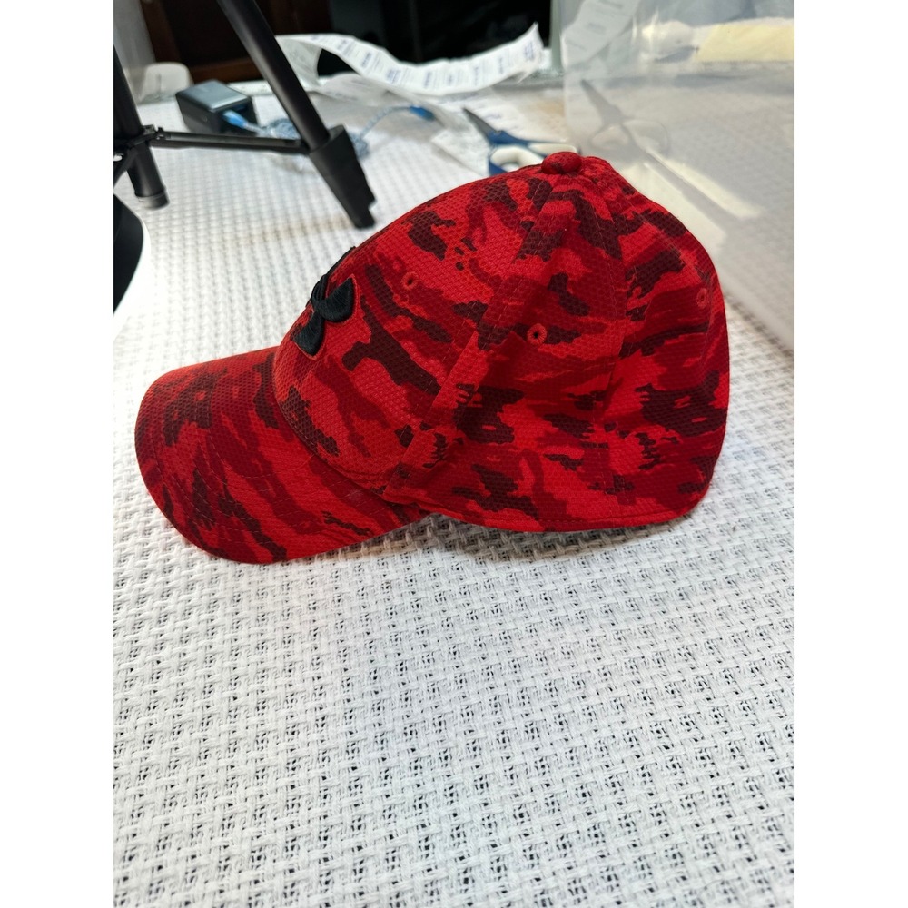 Under Armour Hat Kids MD/LG Red Camo Stretch Fit‎ 1273197 Baseball Cap Sporty - Picture 12 of 12